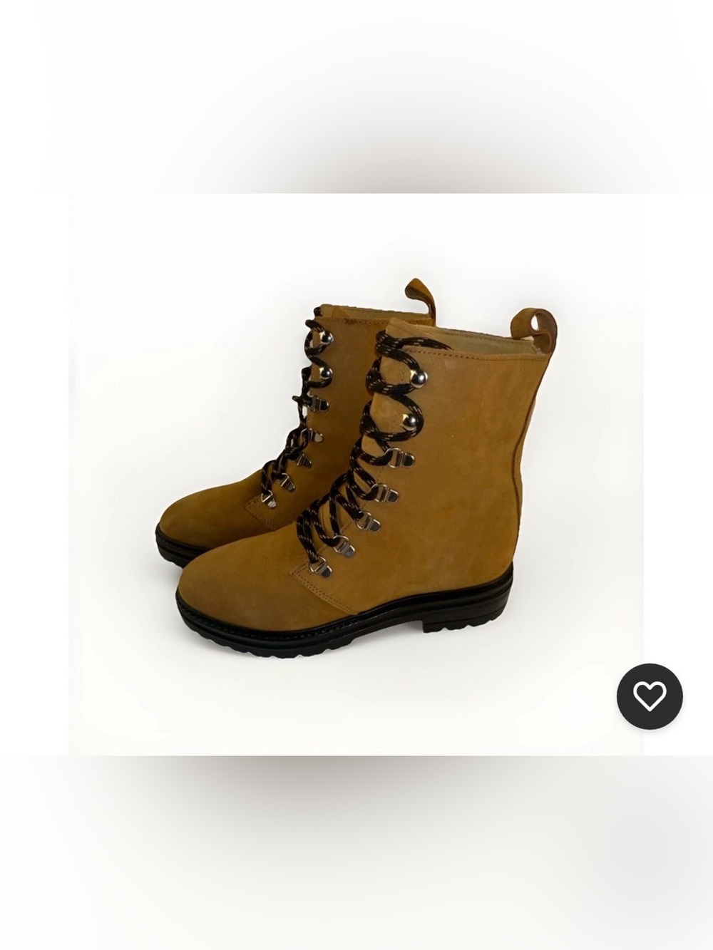 Jenni Kayne Suede Combat Boots Sz EU 39 US 8.5-9 Lug Sole Lace Up Quiet Luxury
